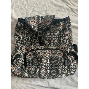 Aztec Pink, light green, white and black adjustable Backpack